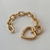 Pulseira folheada correntaria fecho de coração