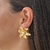 Brinco Folheado a Ouro 18k flore orgânica dois banhos na internet