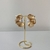 Brinco Folheado a Ouro 18k meia flor texturizado
