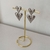 Brinco Folheado a Ouro 18k corações prata - comprar online