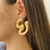 Brinco Folheado a Ouro 18k maxi orgânico martelado - Bem Acessórios