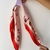 Lenço de cetim 50cmx50xm floral vermelho