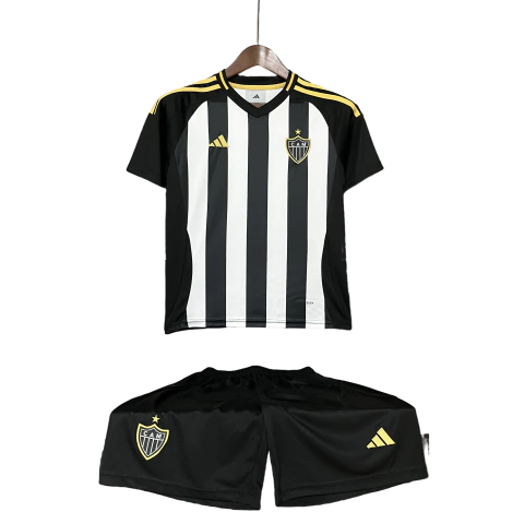 Kit Infantil do Atlético I 25/26 Adidas - Preto e Branco