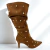 Alba - Bota drapeada caramelo whisky com rebites - comprar online