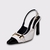 Noa - Scarpin Slingback Preto e Branco salto retangular - LeVeri | Marca própria de Sapatos Femininos