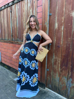 Vestido Longo Preto e Branco 38/40