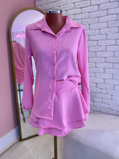 Conj. Blusa Social + Short Saia Babado 38/40 na internet