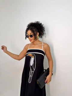 Vestido Tucano Preto com viés branco 38/40 na internet