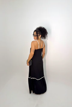 Vestido Tucano Preto com viés branco 38/40 - comprar online