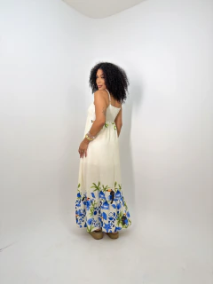 Vestido Longo Barrado Coqueir azul 38/42 na internet