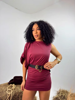 Vestido Poliamida Unilateral Vinho 36/40 - loja online
