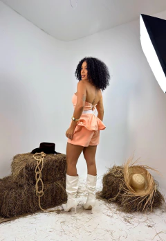 Conj. Corset + short Salmon 40 - comprar online