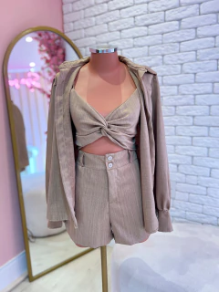 Conjunto 3 peças social Linho Rosa 38/40 na internet