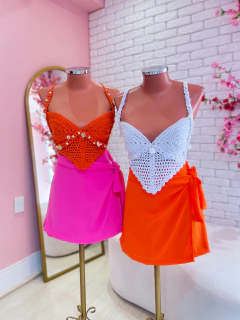Short saia (saia atrás) amarração Lateral Laranja PMG