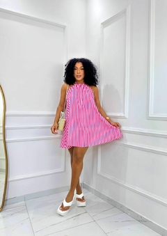 Vestido Rio Listras Pink - Talu