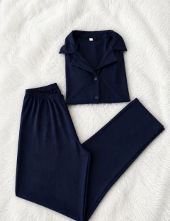 Pijama camisero de morley - azul - comprar online