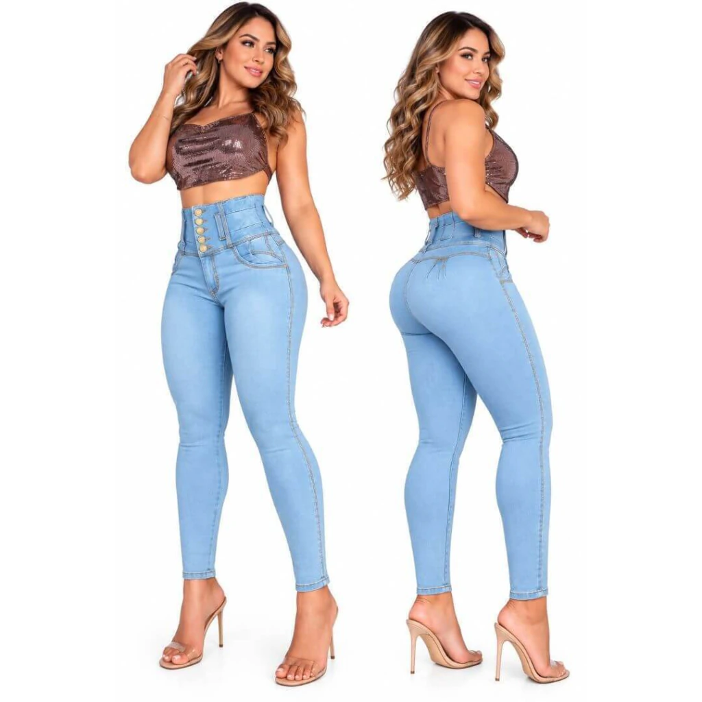 Jeans Colombianos Push Up con Control de Abdomen REF 0400