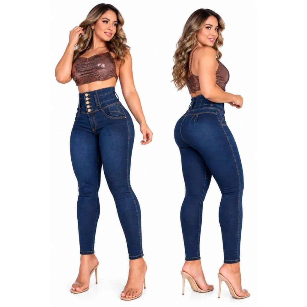 Jeans Colombianos Push Up con Control de Abdomen Bella Donna (REF 0403)