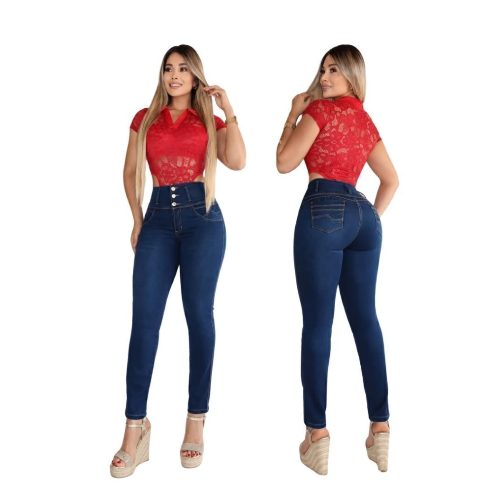 Jeans Colombianos Push Up con Control de Abdomen Capri (REF 0404)