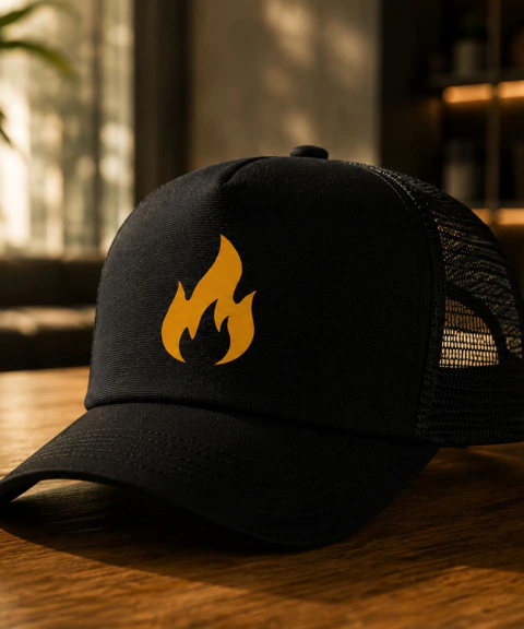 Boné Trucker | Flame - Preto