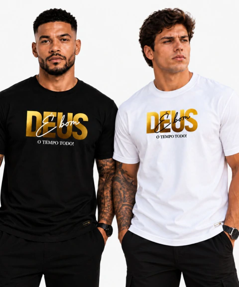 Camiseta Masculina Deus é Bom | EZ BLACK