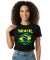 Camiseta Feminina Cristã Preta Brasil