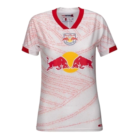 Camisa Red Bull Bragantino I 24/25 - Torcedor Feminina - Branca com detalhes em vermelho