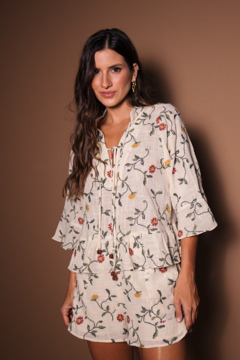 BLUSA GAZE BORDADA