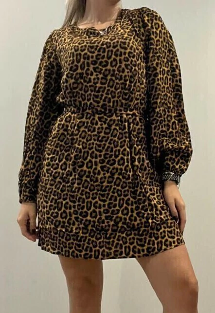 Vestido Leopardo Manga Larga