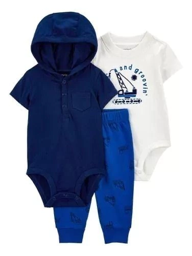 Trio Carter’s Azul com Capuz