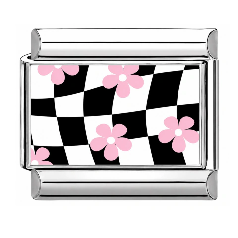 Banderin a Cuadros con Flores