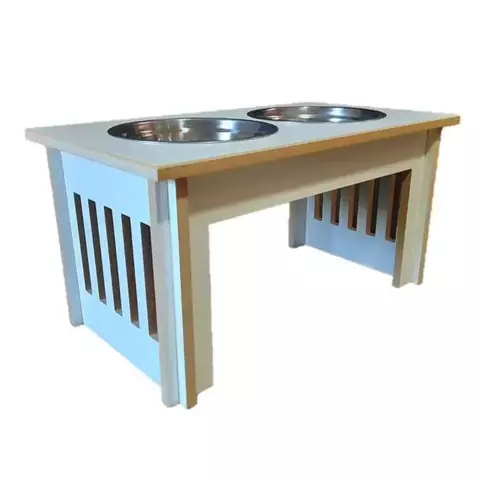 Comedero Doble Nordico Gato Perro Bebedero 30 Cm Antivuelco