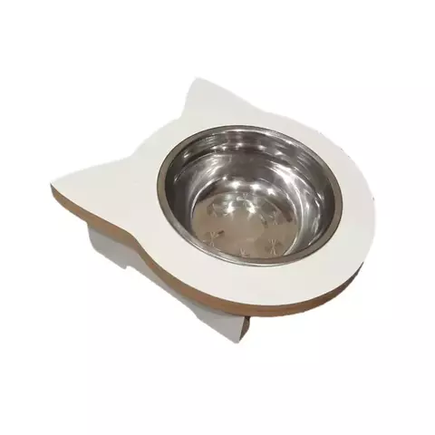 Comedero Gato Bebedero Antivuelco Con Plato 18 x 20 x 6 Cm