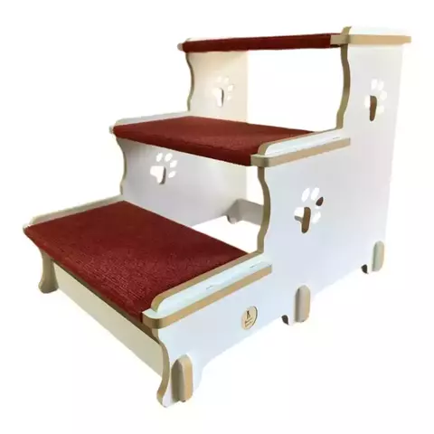 Escalera Rampa Mascotas Perros Gatos Madera 42 x 40 x 52 Cm - comprar online