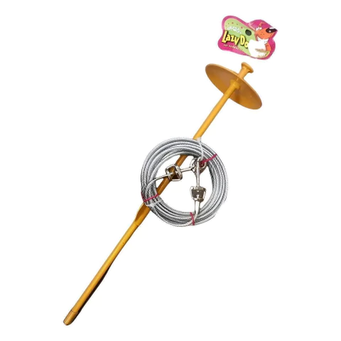 Estaca Para Perro De Metal Con Cable De 9 Metros Giratoria Para Camping Parque O Jardin Lazy Dog