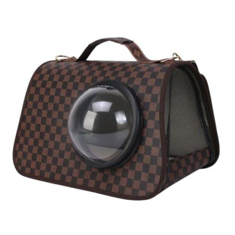 Bolso Transportador Plegable Para Mascotas Gato Perro Deluxe Simil Cuero Hasta 6 Kg 41 x 24 x 26 Cm Lazy Dog - comprar online