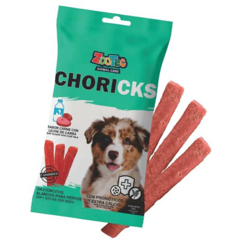 Bastoncitos Palitos Snacks Golosinas Para Perro Blandos Choricks Zootec Sabor Carne Con Leche De Cabra Con Probioticos Y Extra Calcio 95 Gr 7 Bastonci