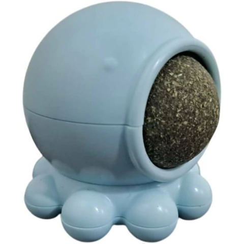 Catnip Ball Con Soporte Montable Vestigio Juguete Interactivo Para Gato Hierba Gatera