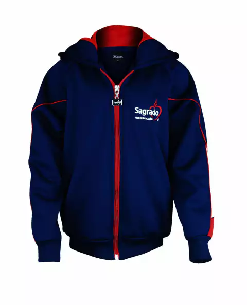 JAQUETA FLANELADA COM CAPUZ AZUL MARINHO - comprar online