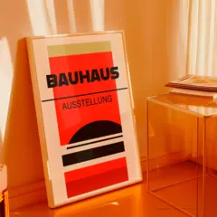 Bauhaus Ausstellung Geometría Roja - Arte Bauhaus Minimalista | Obra de arte impresa en alta calidad - comprar online