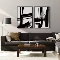 Duo enmarcado minimalista | Trazos en Ruptura - Expresionismo Gestual - comprar online
