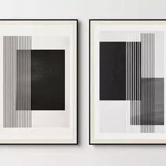 Duo enmarcado minimalista | Geometría Silenciosa - Arte Bauhaus en internet