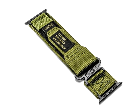 Pulseira Esportiva Tática De Nylon Trançada Para Apple Watch 42/44/45/49mm Verde