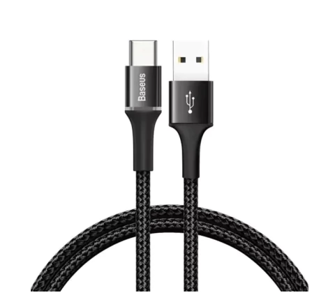 Cabo de Sincronismo e Carga USB X Tipo C Baseus - Nylon Trançado 1,2Metros