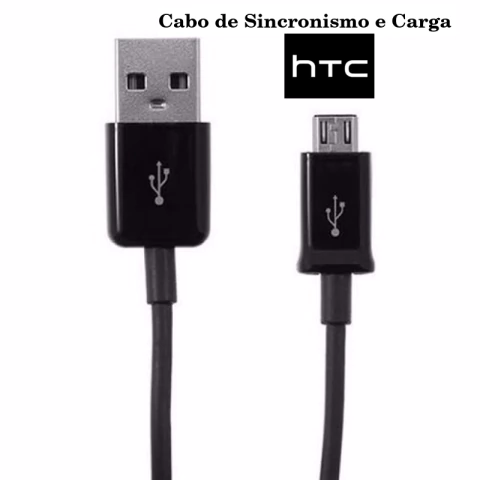 Cabo de carga e sincronismo Micro USB HTC