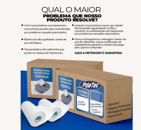 Bobina Térmica Branca 110mm compatível com as Impressoras Zebra ZQ520