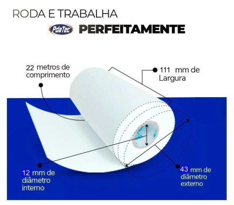 Kit 5 Bobinas Térmica Impressora Datecs Dpp-450 4" Polegadas