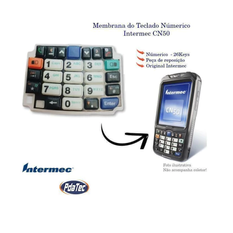 Membrana do Teclado Numérico para Coletor Intermec CN50