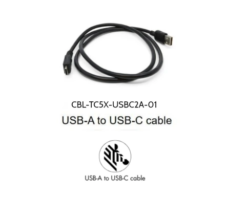 Cabo Zebra USB-C para USB-A - CBL-TC5X-USBC2A-01