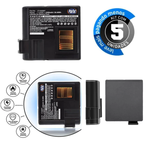 Kit 05 Baterias Estendida 5200mAh Lition 7.4v QLN420 E QLN420 Plus ZQ630